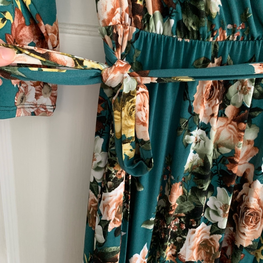 Pinkblush Floral Teal Maxi Dress - Picture 7 of 12